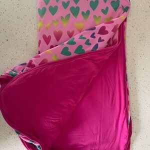 Little Sleepies Pink and Multicolor Heart Blanket